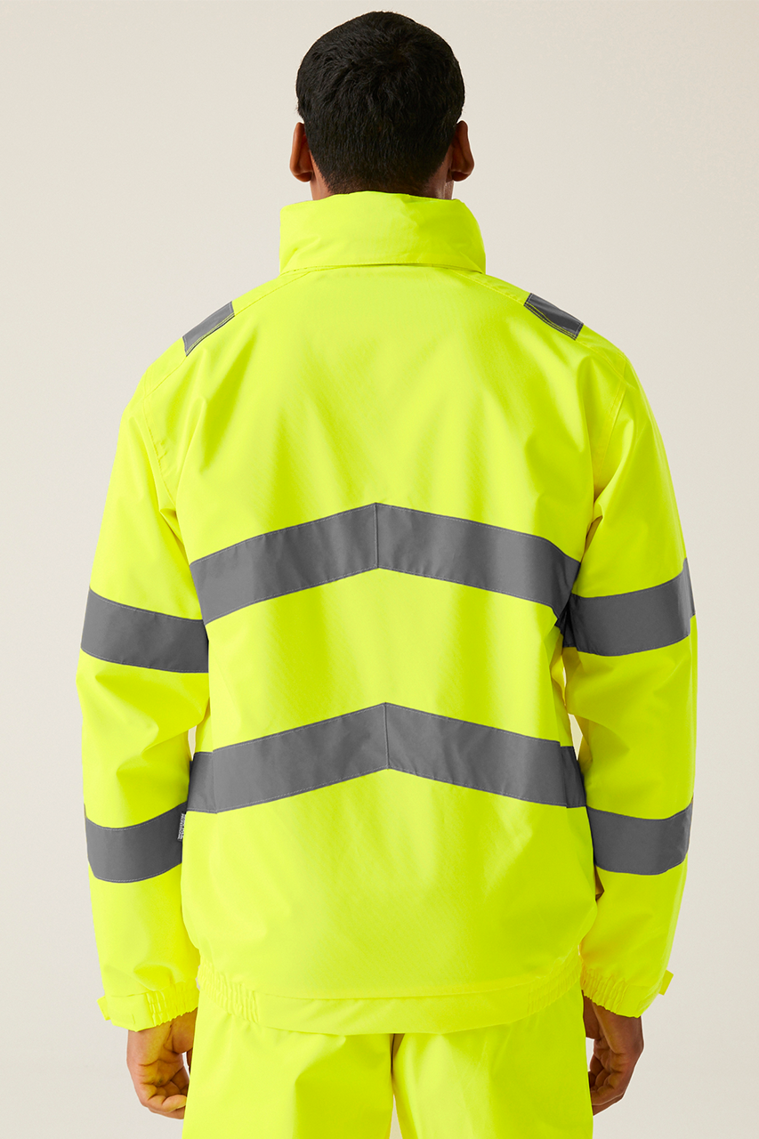 Unisex voděodolná fleecem podšitá bunda s reflexními prvky Hi Vis - Obrázek 6