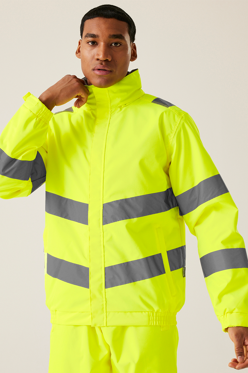 Unisex voděodolná fleecem podšitá bunda s reflexními prvky Hi Vis - Obrázek 3
