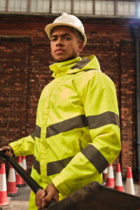 Unisex voděodolná fleecem podšitá bunda s reflexními prvky Hi Vis